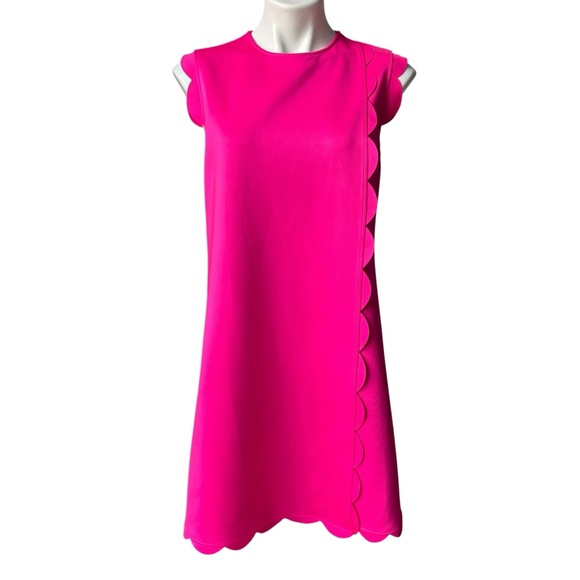 Ted Baker London Fresh Start Swing Mini Dress Pink Scalloped Hem, Sz US 6 - Picture 2 of 15